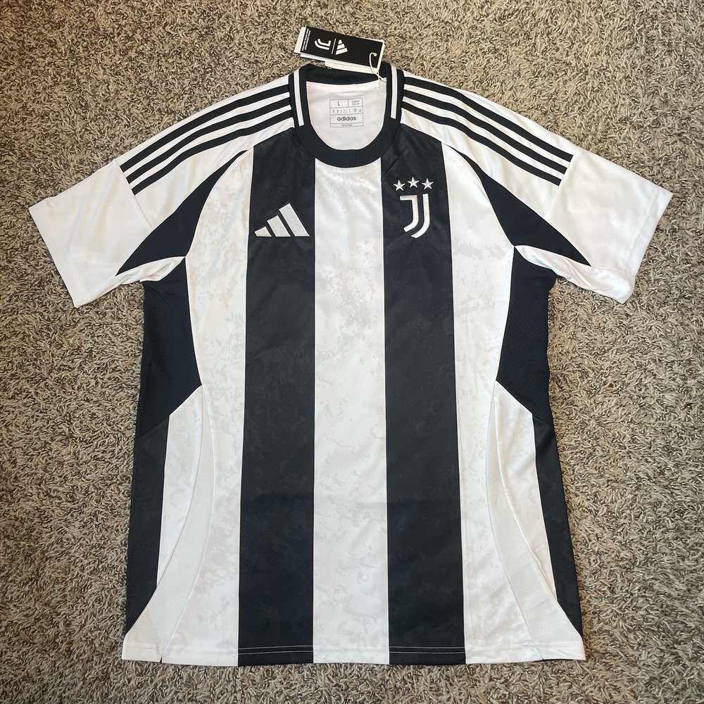 adidas Juventus 24/25 Home Soccer Jersey Men's Large Black White IS8002 NEW